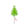 Green Christmas tree-shaped lollipop on a white background